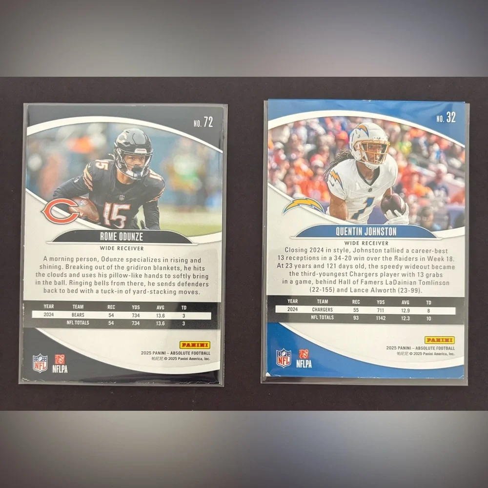 2025 Panini Absolute Football WR Card‎ Lot – 10 Cards | Mint
